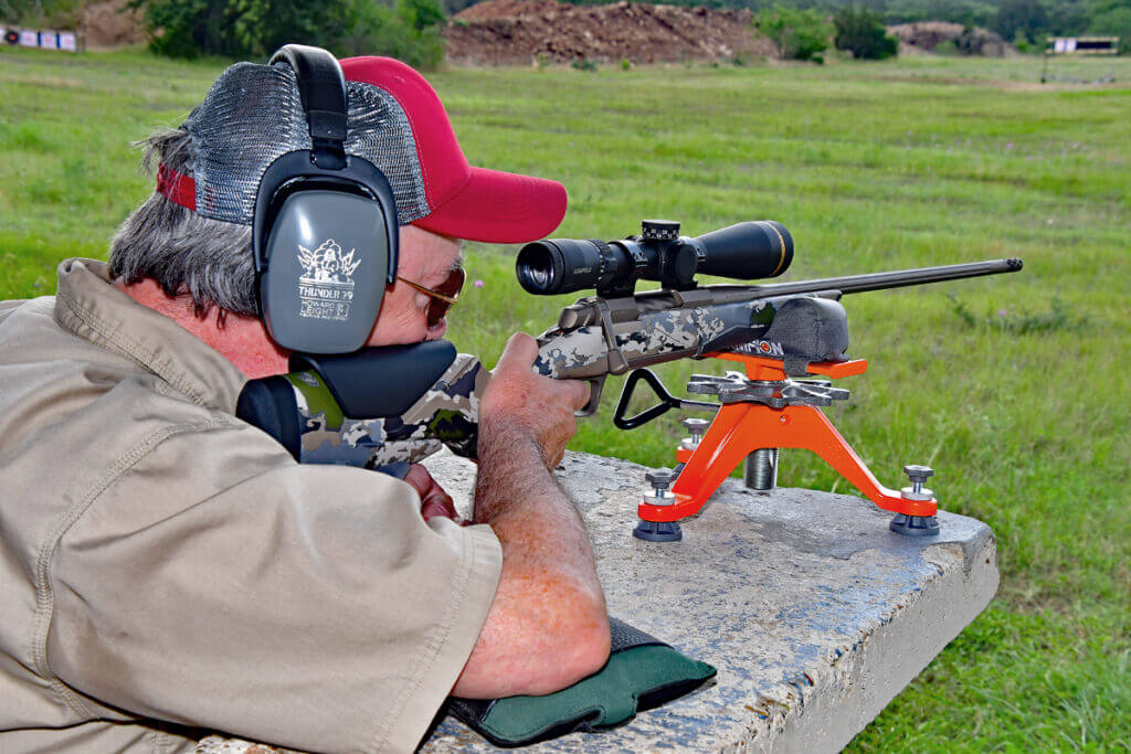 Range testing Browning X-Bolt 2 Speed rifle with Champion rest.