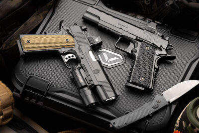 Two new Springfield Armory 1911s with optics-ready side plates.