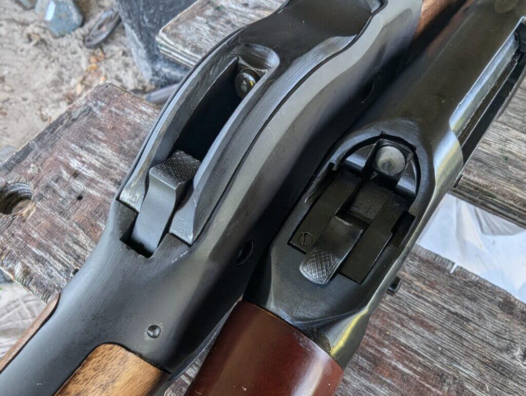 External hammers on Winchester shotguns