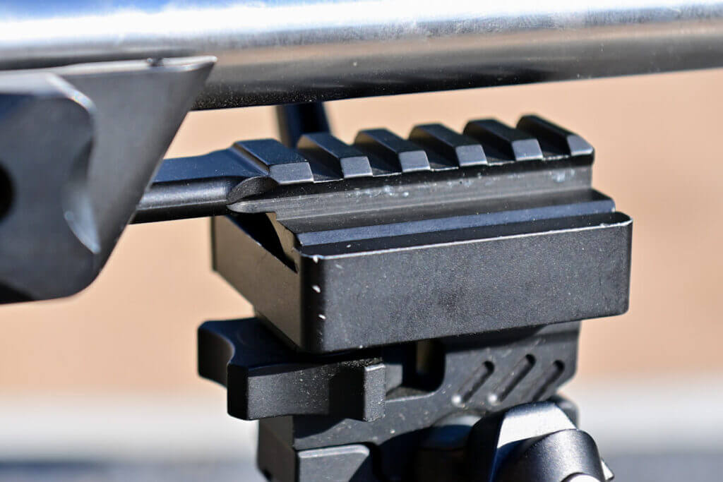 Spigot bipod mount for both Picatinny and Arca.