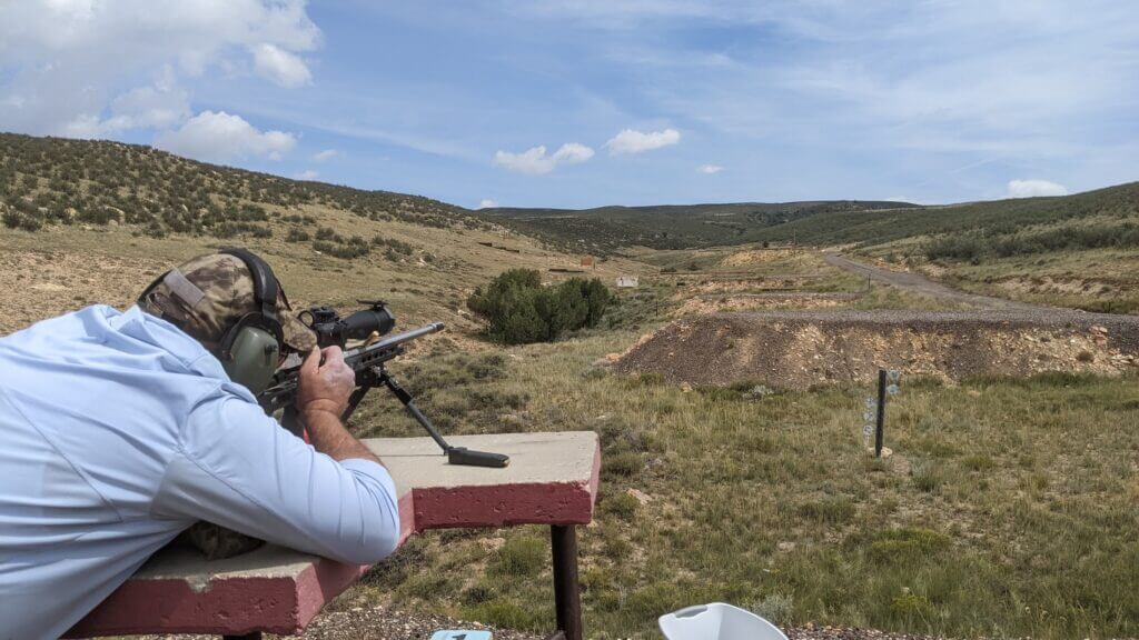 Shooting the Masterpiece Arms PMR Pro in 6.5 Creedmoor at a PRS match.