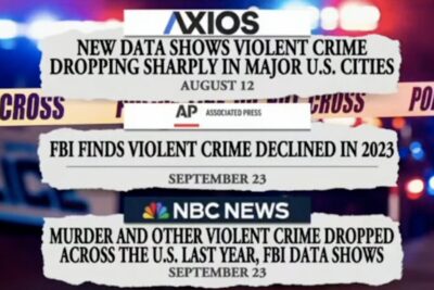 Mainstream media headlines on violent crime.