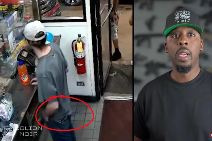 Two shot of Colion Noir and the victim of the robbery.