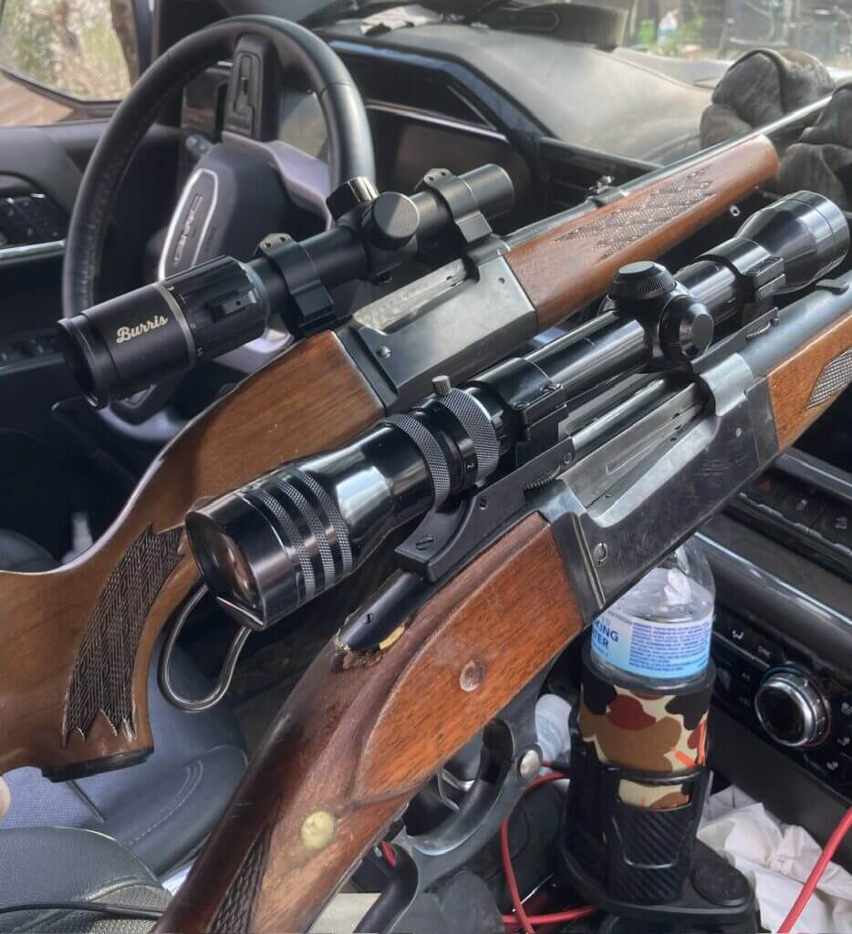 rifle in a car