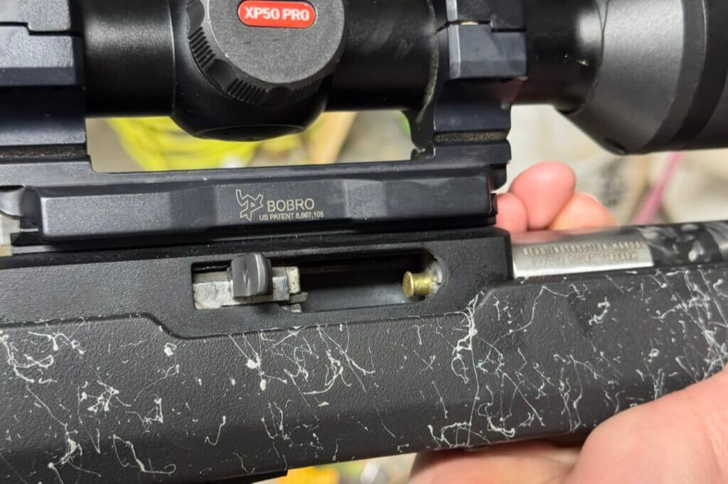 chamber of a rifle with .22 shell stuck