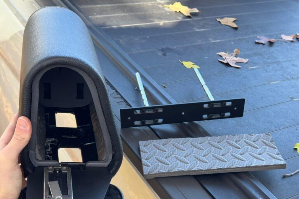 Inside of a small safe for a car