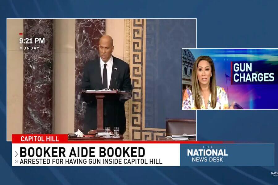 Screen grab of Cory Booker story.