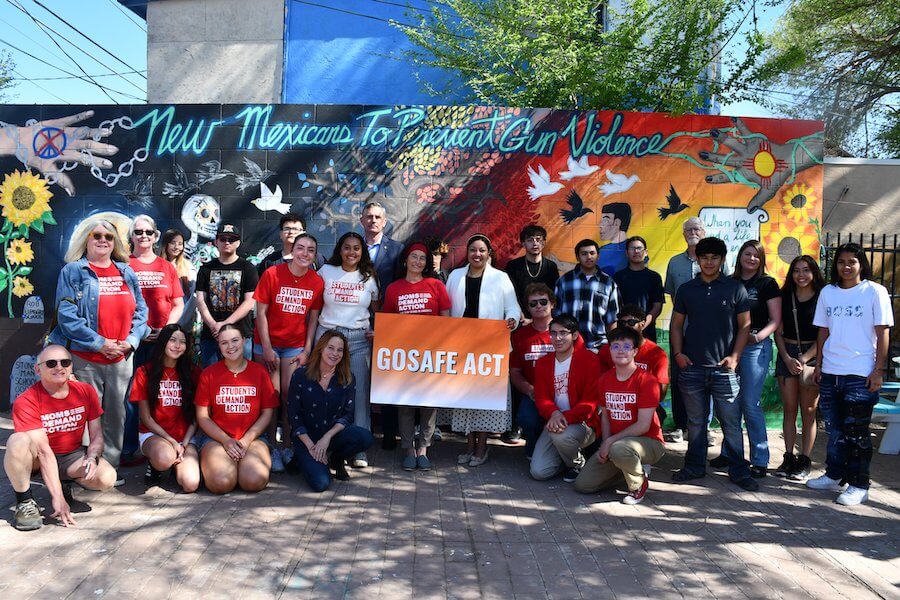 Senator Heinrich promoting his GOSAFE Act with gun-control advocates.