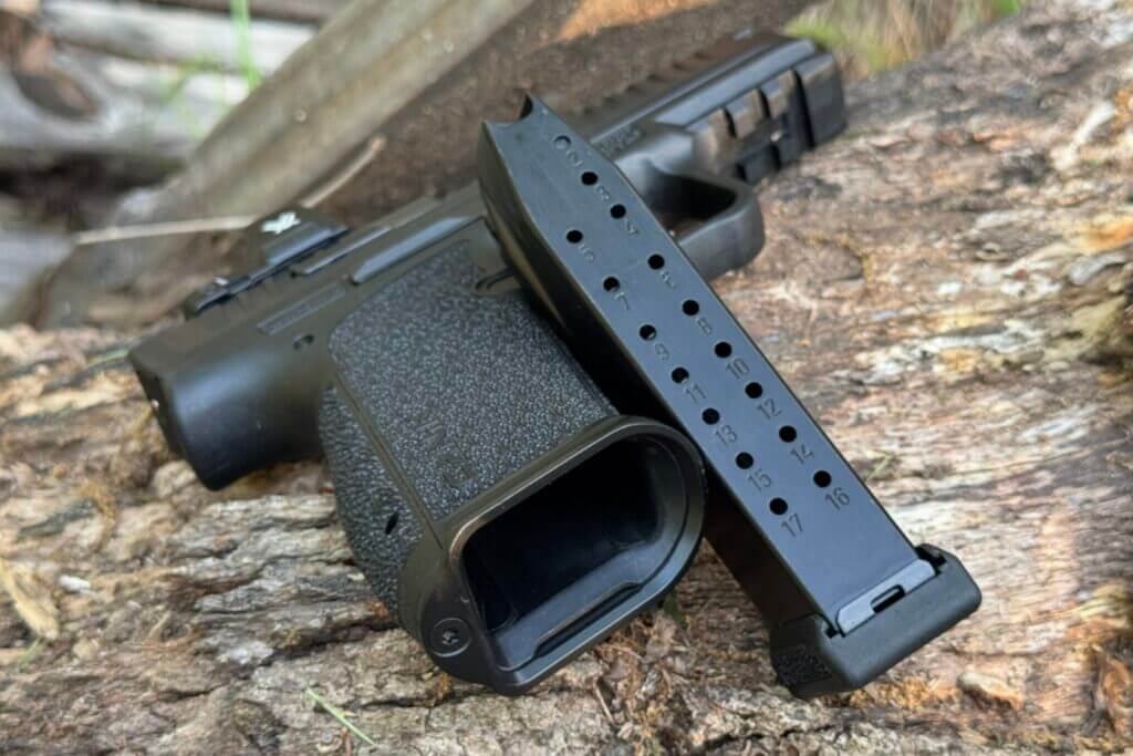 Flared magwell and 17-round magazine 