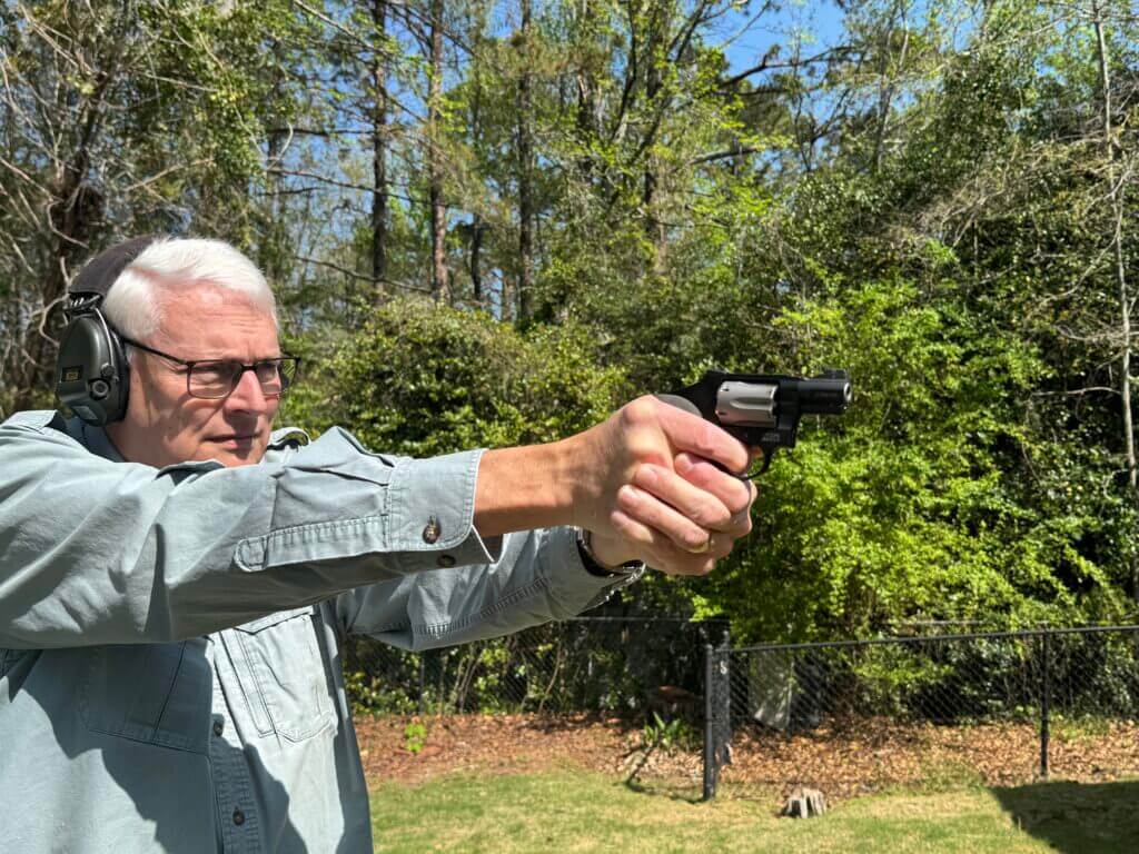 Author shooting the 432 UC Ti