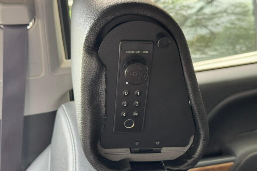 Leather coming undone on headrest safe