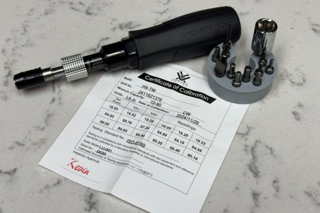 Vortex Pro Torque Wrench with certification of calibration