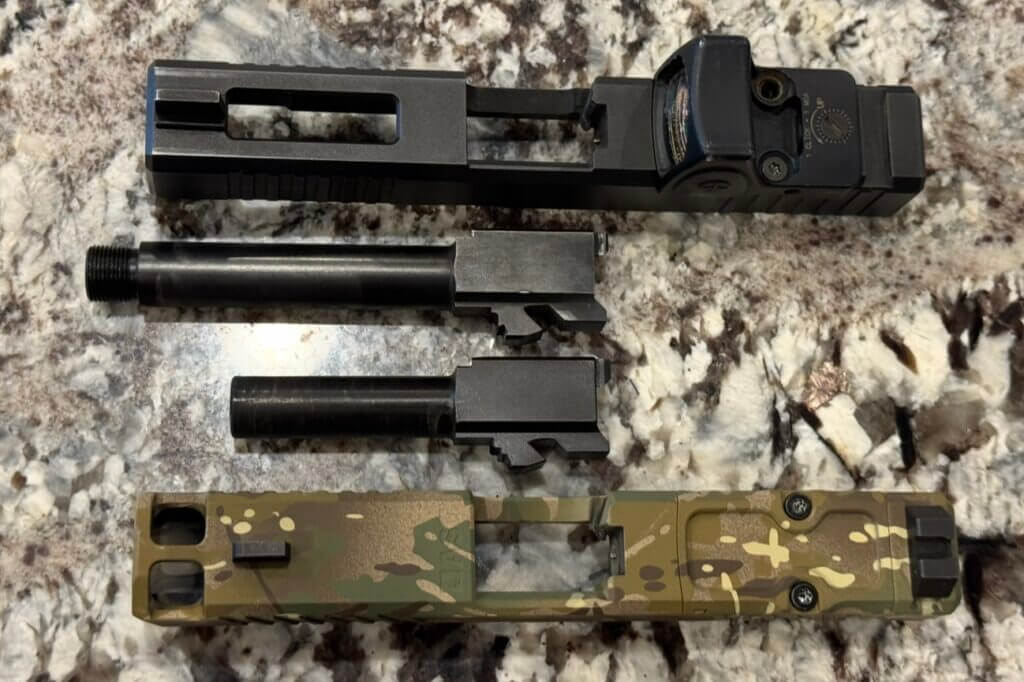 SilencerCo threaded barrel and Angled Spade Imperium 9C 3.25" barrel