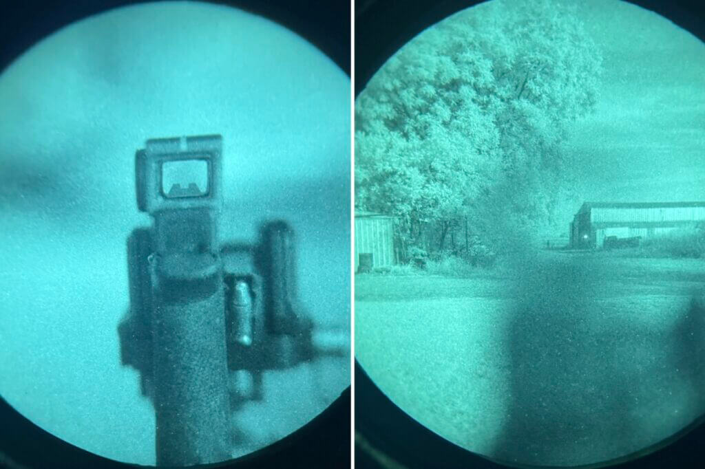 Red dot night vision
