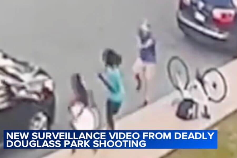 Surveillance footage of the shooting involving a lifeguard.