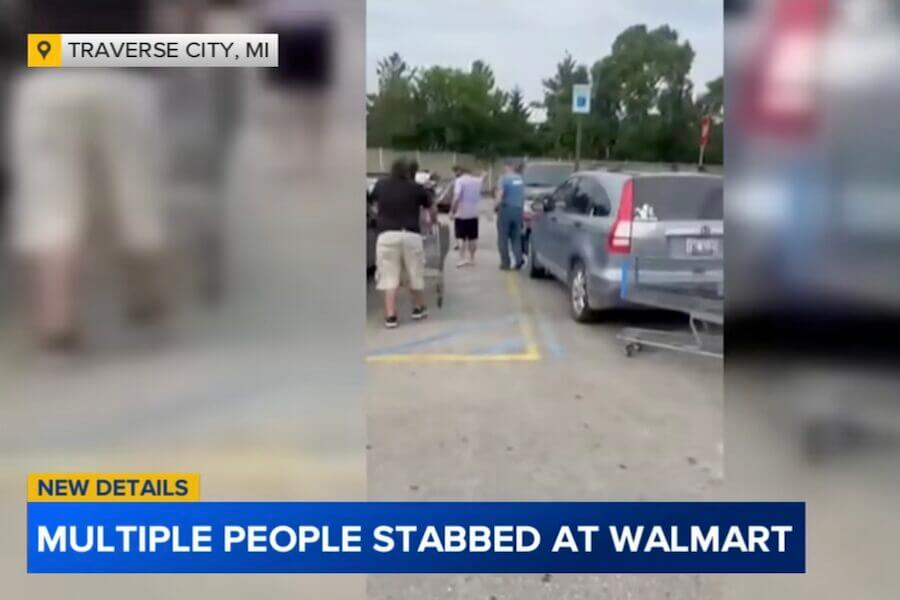 Michigan Stabbing suspect was stopped by bystander.