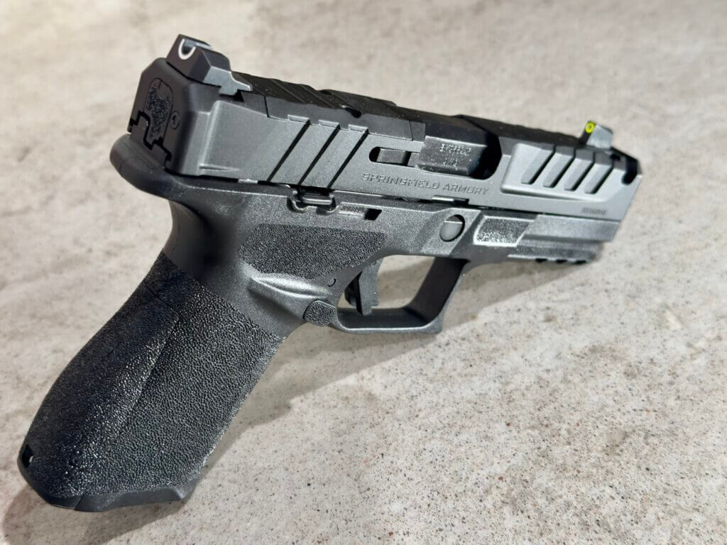 Closeup of a pistol slide.  Echelon 4.0C Comp