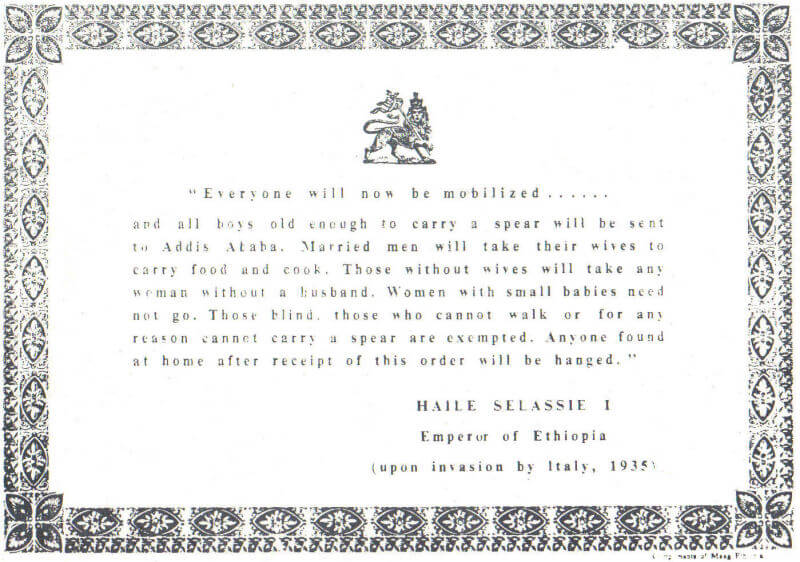  Haile Selassie's 1935 mobilization order.