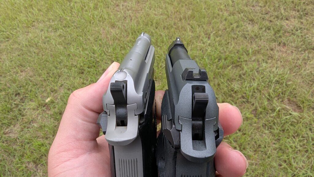 Replaceable sights on Beretta 20X vs tiny fixed sights on 21A