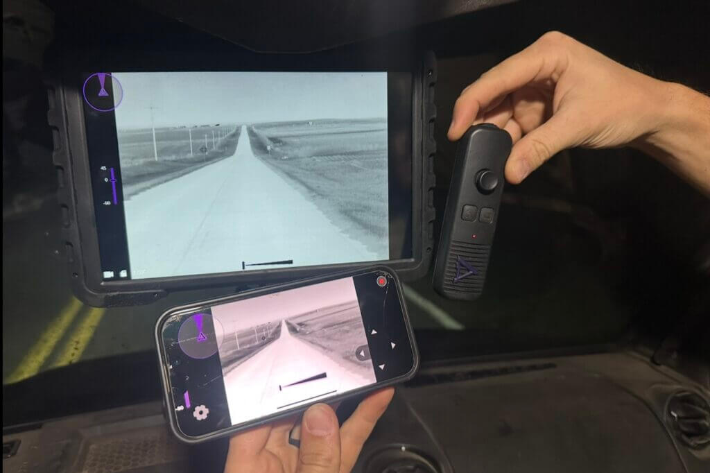 Dark 30 Defiance PTZ handheld controller with joystick two buttons and top dial