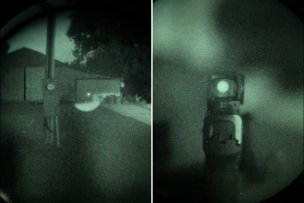 red dot at night