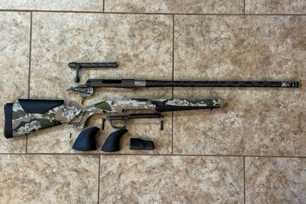 rifle parts layed out