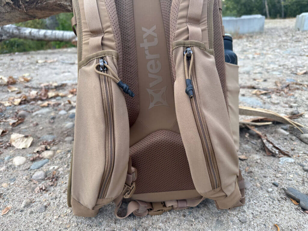 Vertx Siege 25L Tactical Backpack zip-up shoulder strap compartment detail