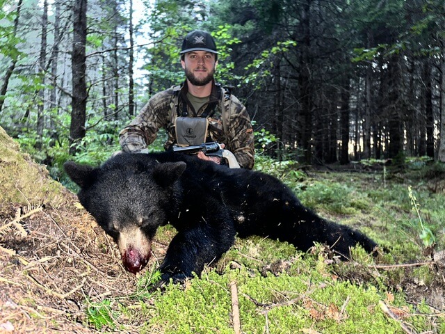Successful Maine black bear hunt result for Clay with a handgun