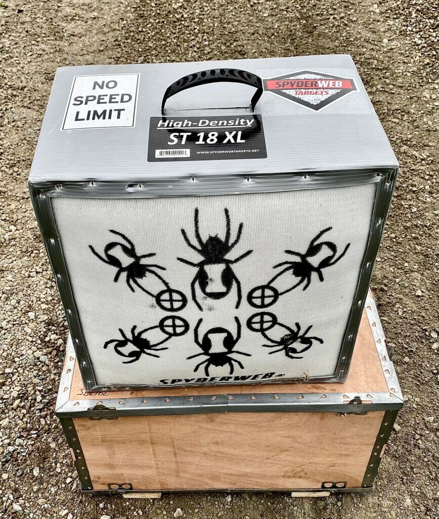 SpyderWeb Targets 18XL No Speed Limit black side set at 50 yards