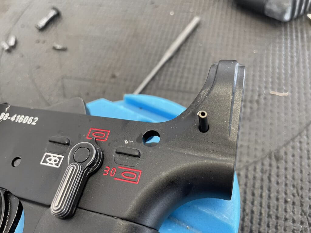 Right-side profile of completed HK416 clone with STS lower and BRN-4 upper after 250 rounds