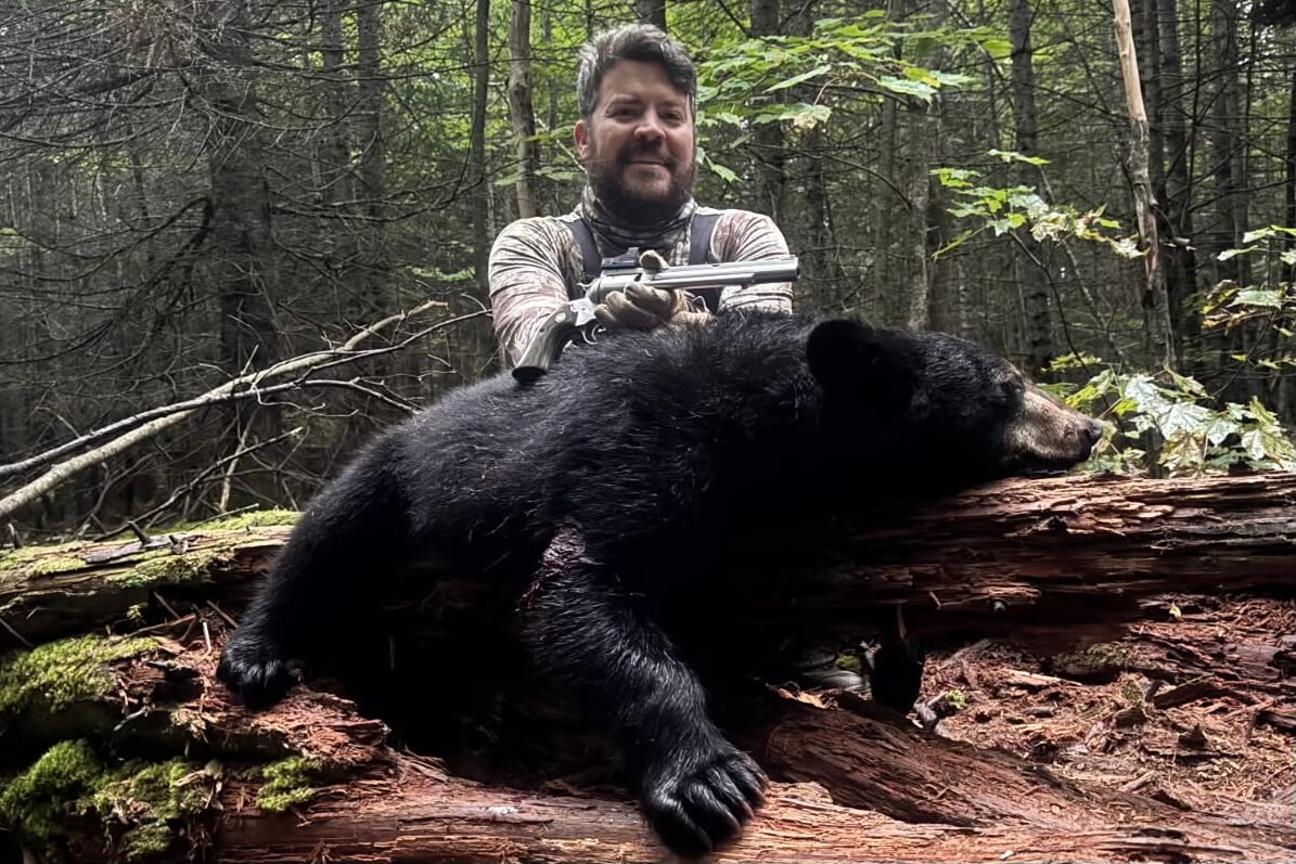 Maine black bear handgun hunt camp setup and travel image from the HHI bear hunt