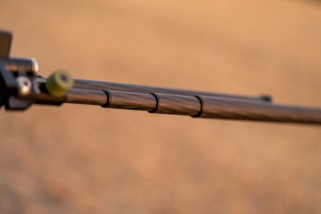 R3D carbon bipod legs closeup showing three-section twist lock system up to 41.75 inches
