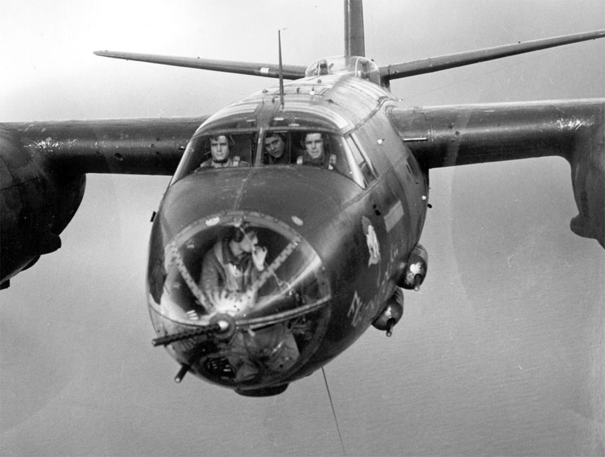 Martin B26 Marauder in flight aerodynamic design side view