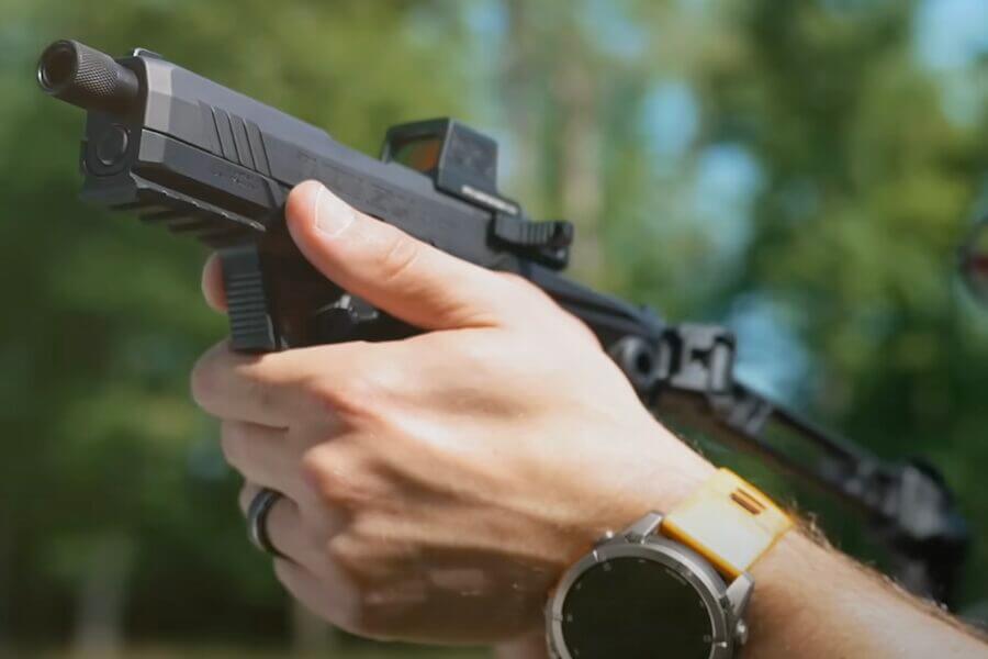 GX4 Strike Bravo pistol from Taurus in a man's hands.