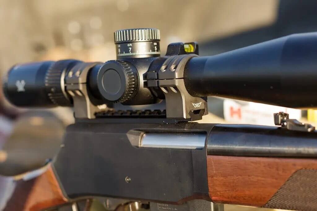 Vortex scope mounted on Henry Lever Action Supreme using Henry Picatinny rail and Warne Hyperlite rings
