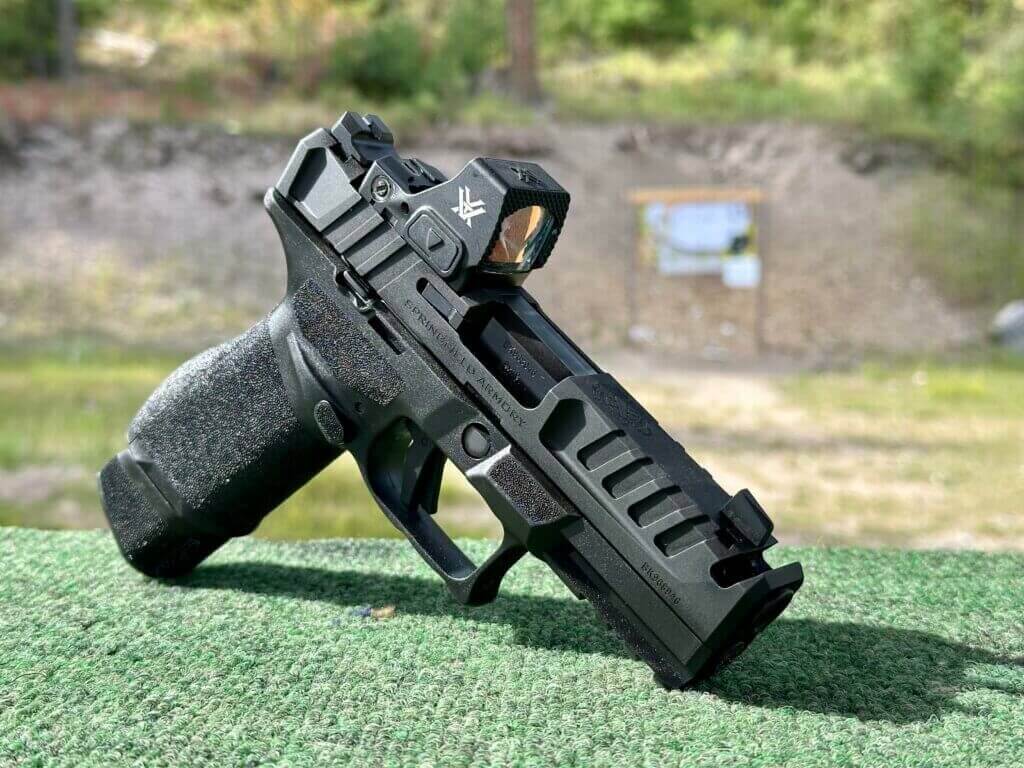 Springfield Armory Echelon 4.0C Comp 9mm concealed carry pistol with red dot at the range 2025