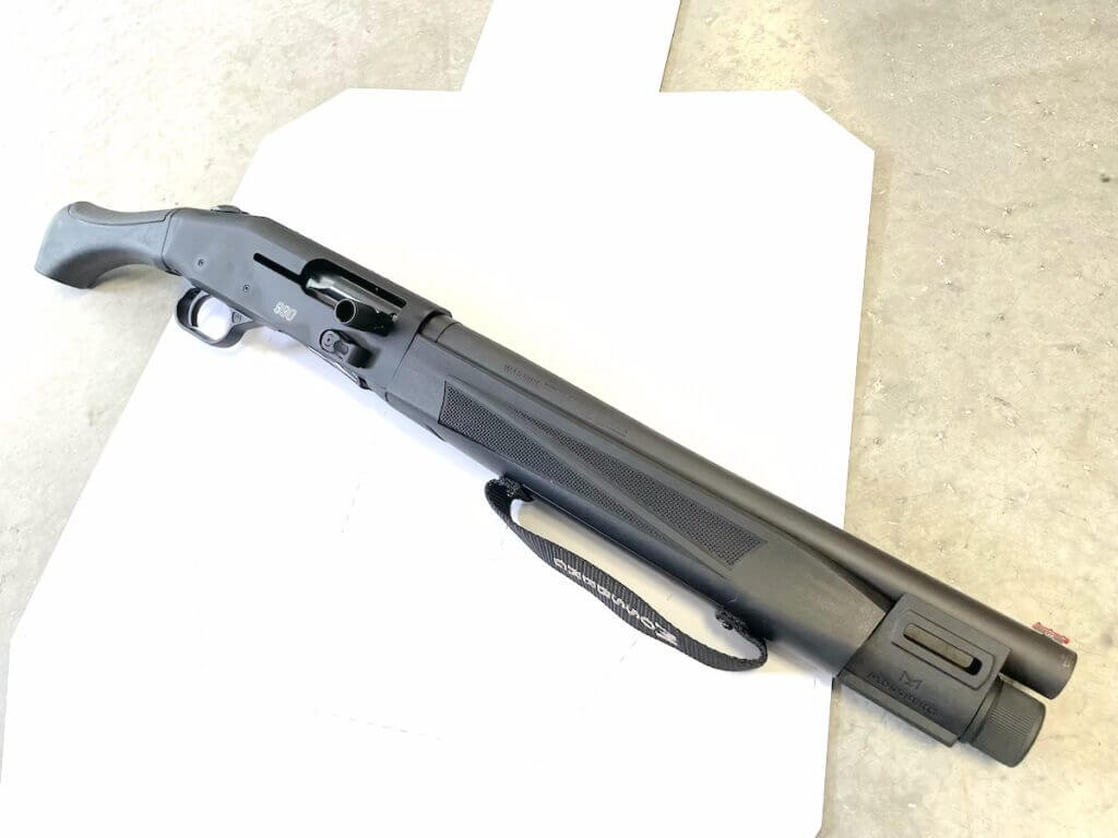 Mossberg 990 Aftershock compact 12 gauge semi auto on range