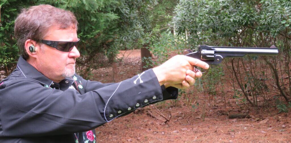 Cimarron Model No. 3 American eight inch barrel on bench during review