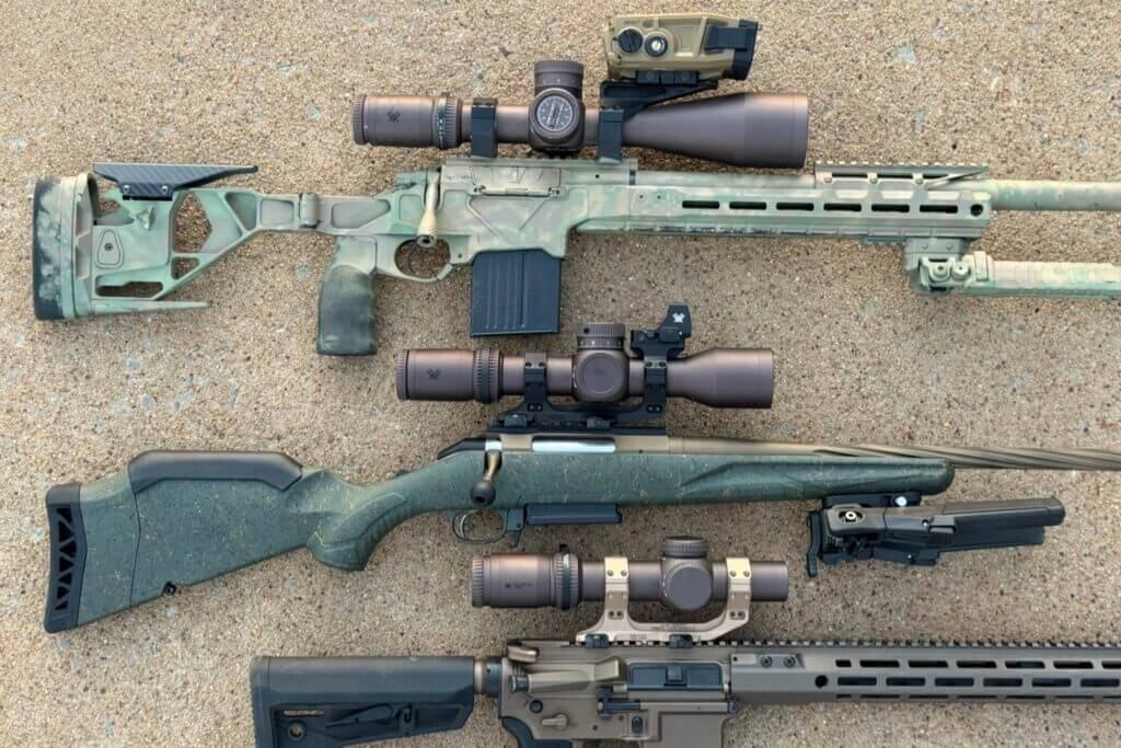 Vortex Razor Gen III lineup comparison with 6-36x56, 4-24x44, and 1-10x scopes