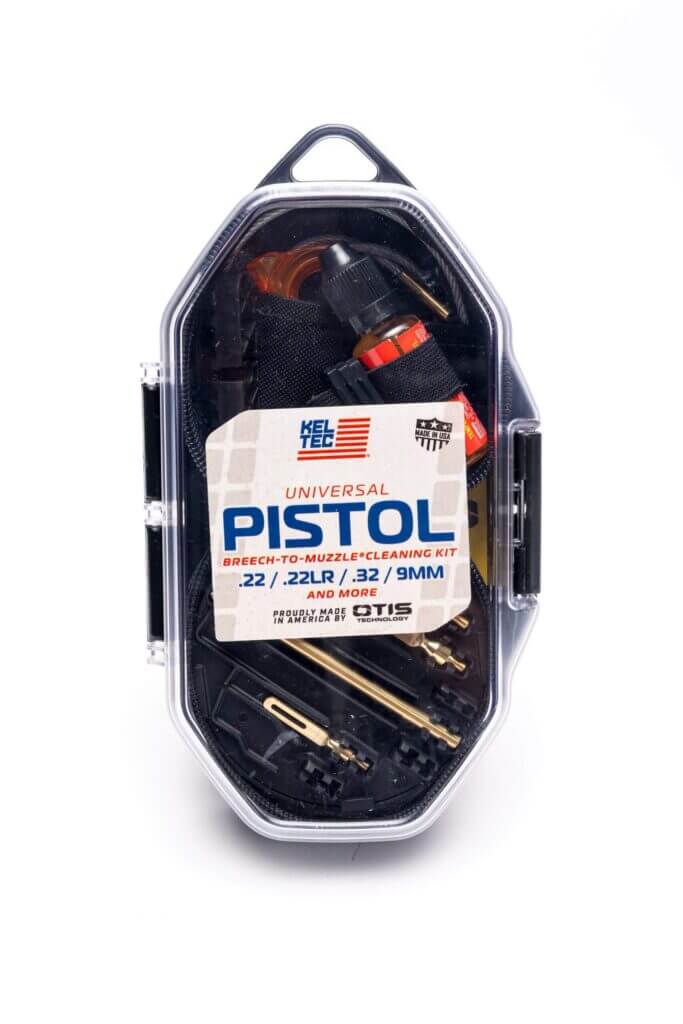 KelTec universal pistol cleaning kit by Otis with compact carry case