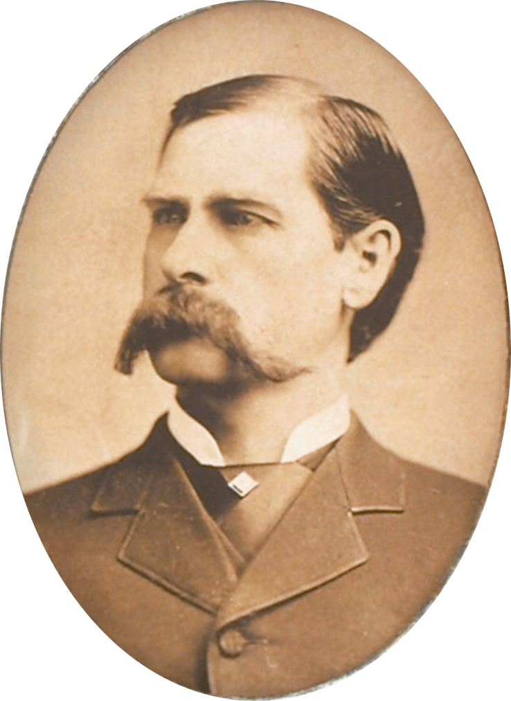 Wyatt Earp portrait connected to S&W American revolver lore and fast reloads