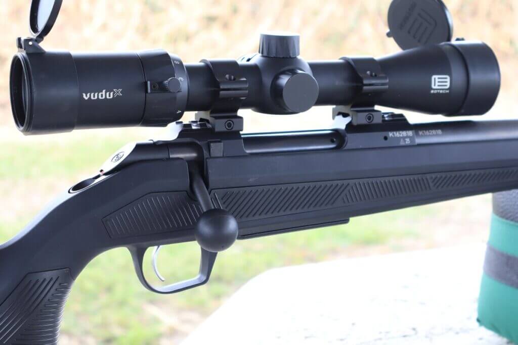 CZ 600+ Alpha stock, bolt handle, and Weaver scope rails on receiver