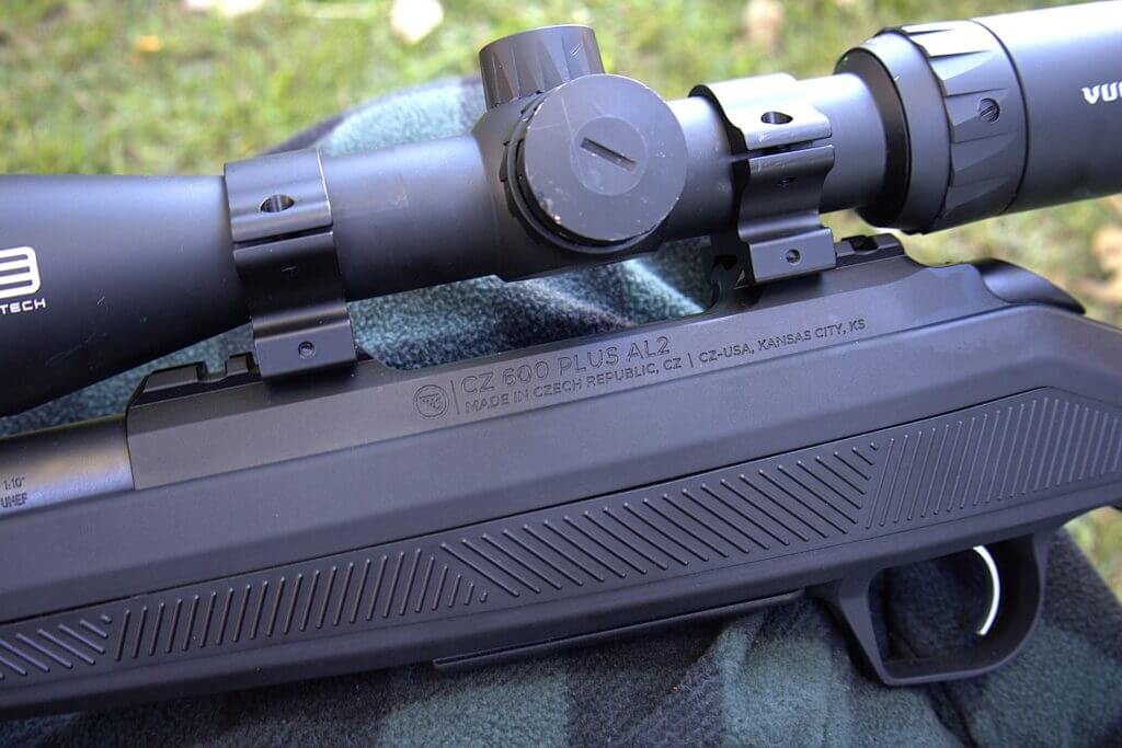 CZ 600+ Alpha billet aluminum receiver closeup with optic rail