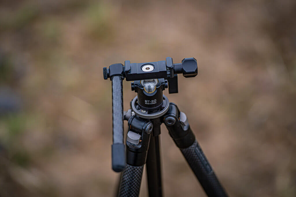 Wiser Precision BT-20 Ridge Warden Ball Tilt Head on ARCA mount weighing 3.8 oz