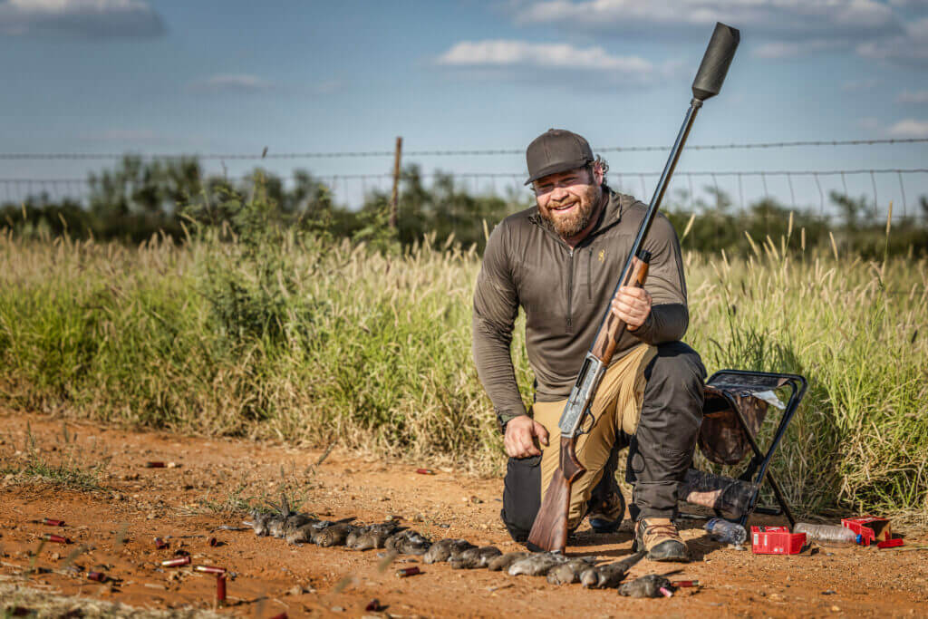 Browning A5 with Banish 12 and a limit of doves on the tailgate