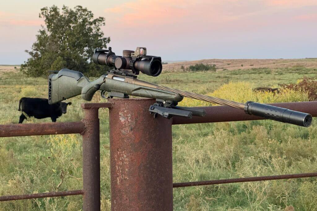 Range ready Ruger American Gen II Predator setup with optic and bipod