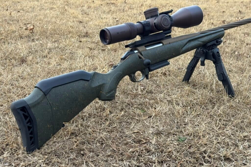 Ruger American Gen II Predator cheek comb height shown relative to scope mount