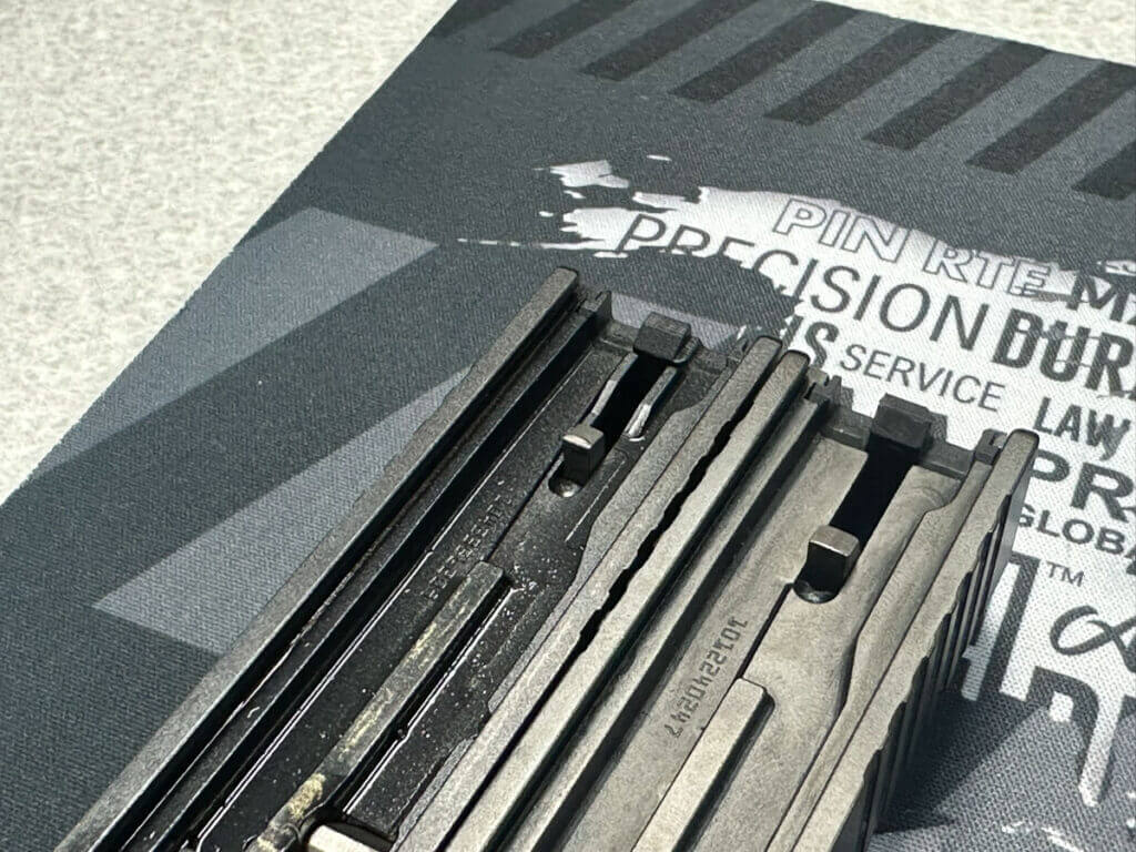 Glock Gen 6 slide backplate and striker channel narrower profile compared to Gen 5