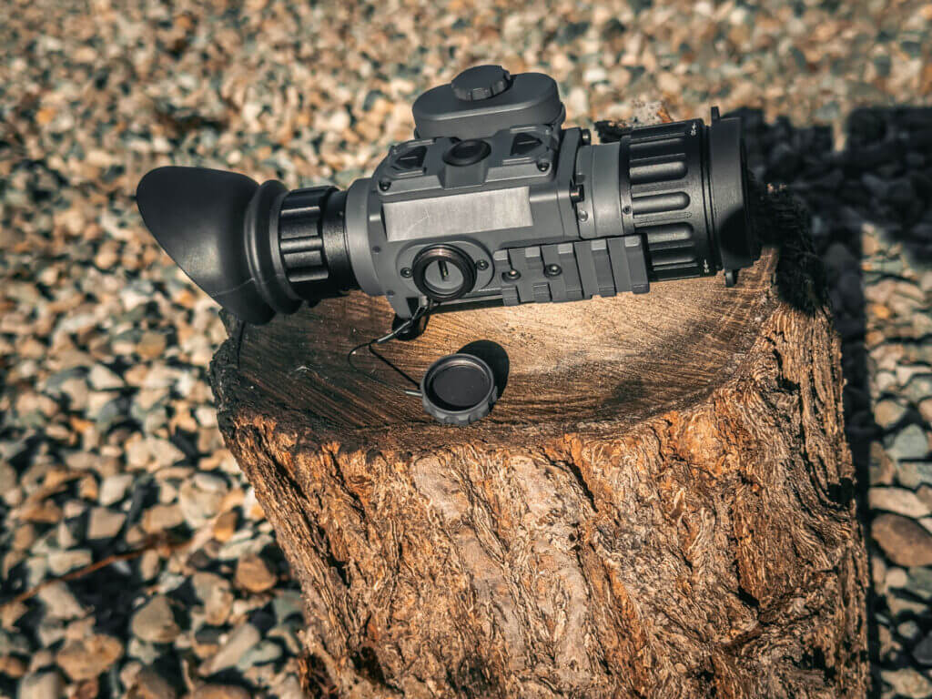 Close up of Armasight Warden 640 focus wheel with aggressive knurling