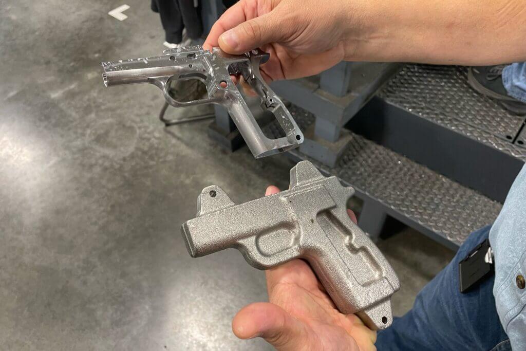 Springfield Armory factory tour engineer Larry showing SA-35 frame machining sequence